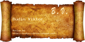 Budin Viktor névjegykártya